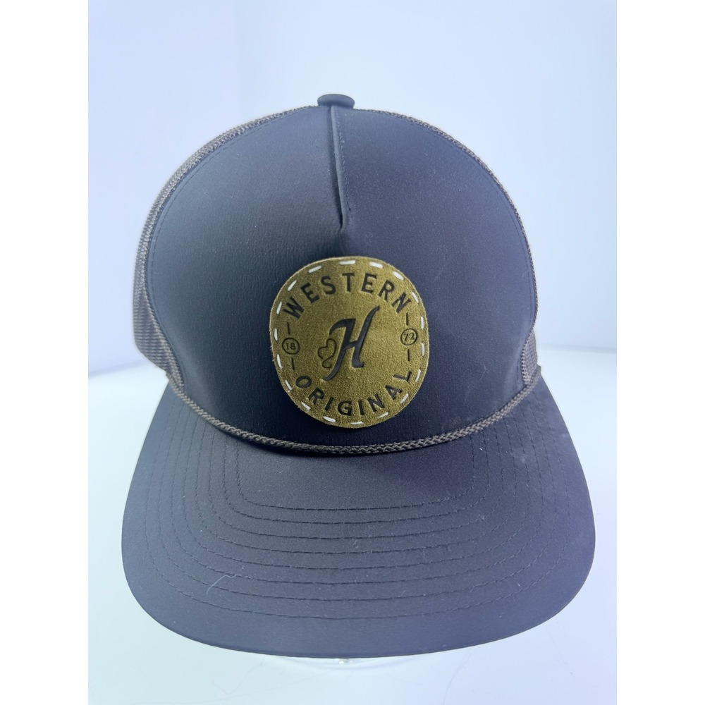 Hooey Western Original Trucker Hat Charcoal Grey Brown Mesh Snapback Cap Patch